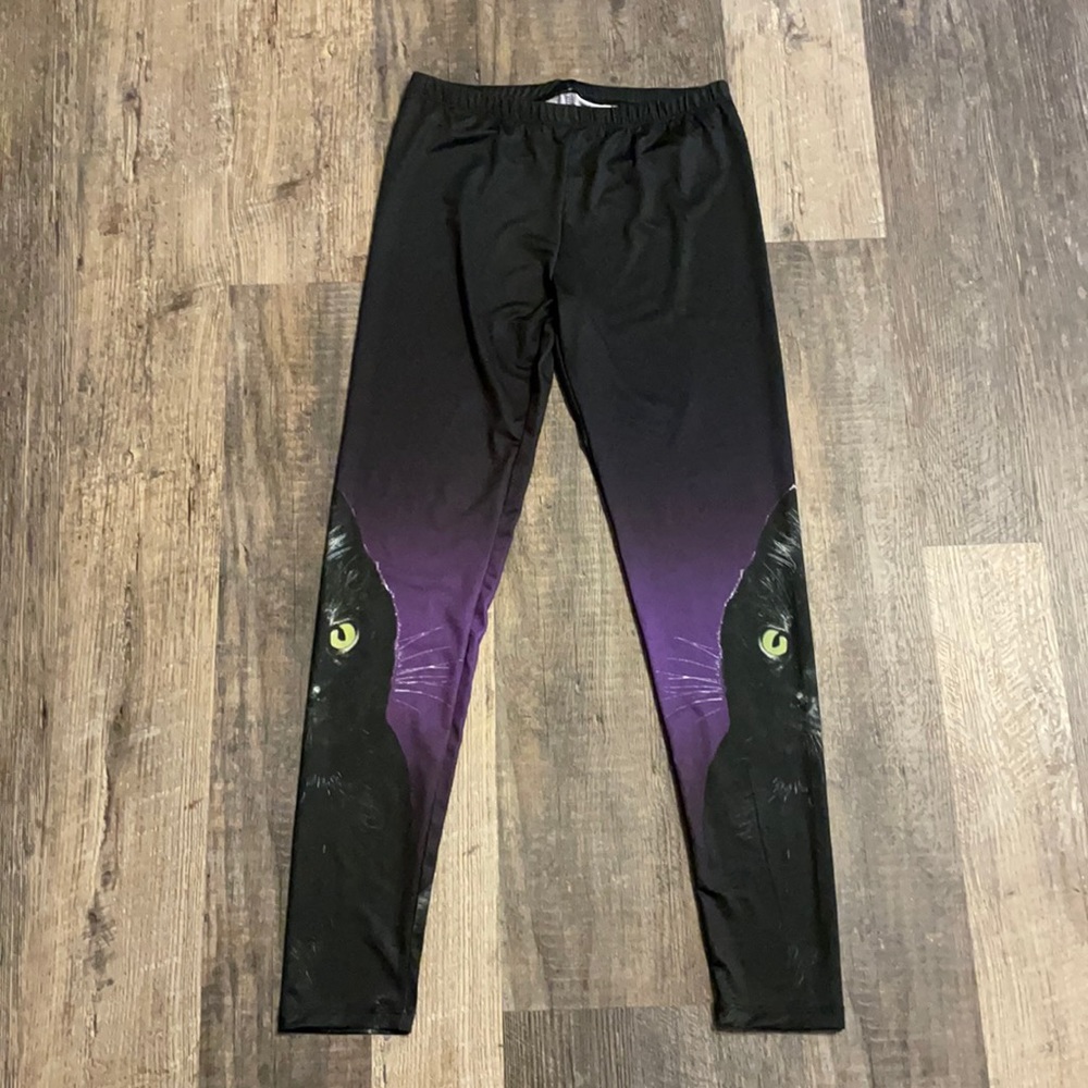 Awake Halloween black cat leggings